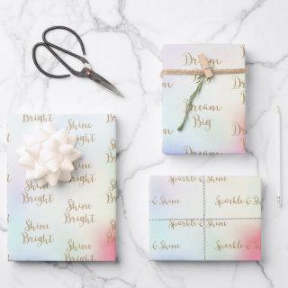 Purple Pink Gold Glitter Dream Shine Sparkle    Sheets