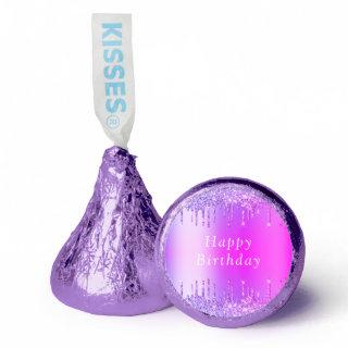 Purple Pink Neon Gold with Text Happy Birthday Hershey®'s Kisses®