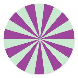 Purple Pinwheel Sunburst Circular Sticker