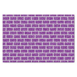 Purple Pixelated Look Bricks Pattern Tissue Paper
