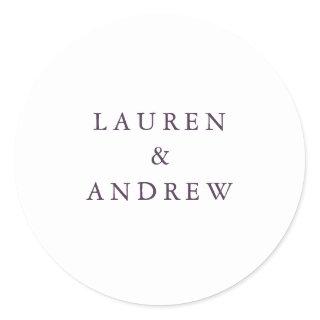 Purple Plum Modern Wedding Envelope Seals