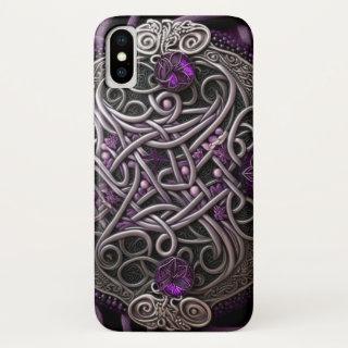 Purple Rose Celtic Knot  iPhone X Case