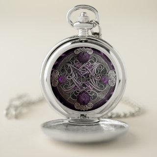 Purple Rose Celtic Knot  Pocket Watch