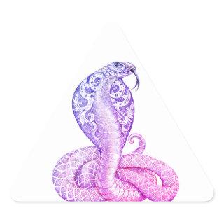 Purple Shaded Cobra Snake Tattoo Triangle Stickers