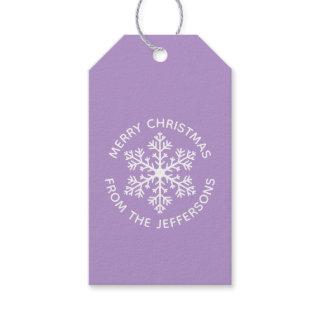 Purple Snowflake Christmas Gift Tags