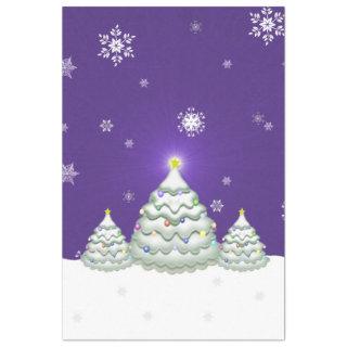 Purple Snowy Christmas Tree Tissue Paper