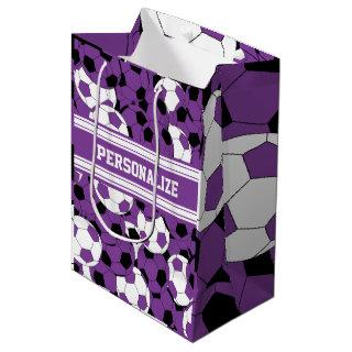 Purple Soccer Ball Collage Medium Gift Bag