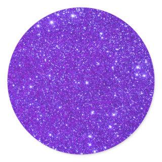Purple Sparkle Glitter Custom Design Your Own Classic Round Sticker