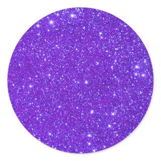 Purple Sparkle Glitter Custom Design Your Own Classic Round Sticker