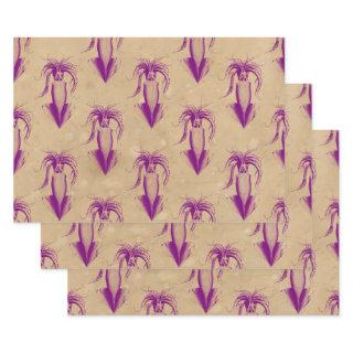 Purple Squid on Tan  Sheets