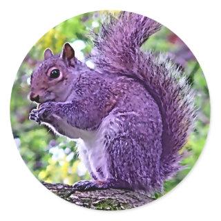 Purple Squirrel Classic Round Sticker