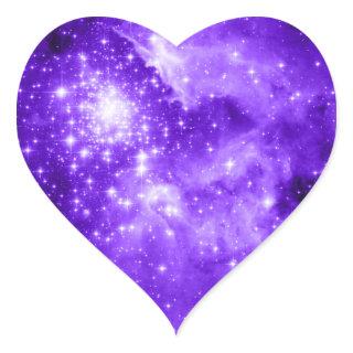 Purple Stars Heart Sticker
