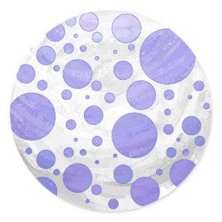 Purple Sun Polka Dot Classic Round Sticker