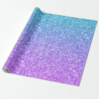Purple to blue ombre faux glitter texture