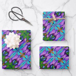 Purple Turquoise Green Abstract Design   Sheets