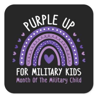 Purple Up For Military Kids Month of the Military Square Sticker