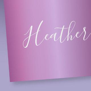 Purple Violet & Custom White Script