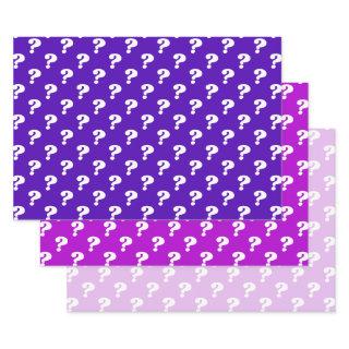 Purple & White Cute Gift Wrapper (Question Mark)   Sheets