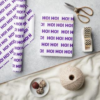 Purple White Ho Ho Ho Pattern Christmas Holiday