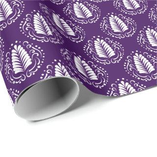 Purple & White Modern Stylized Damasks