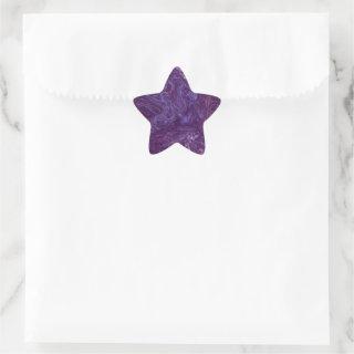 Purple Wispy Smoke Marbling Star Sticker