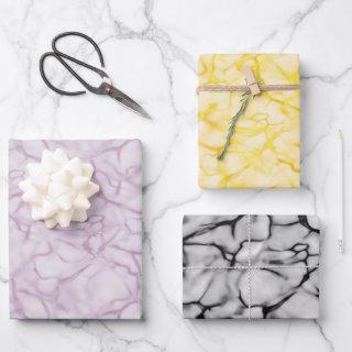Purple & Yellow & Grey Marble Pattern Elegant   Sheets