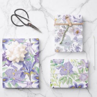 Purple Yellow Iris Floral Watercolor   Sheets