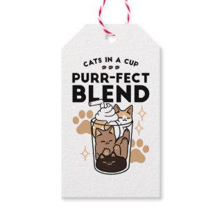 Purr-fect Blend: Cat and Coffee Art for Pet Lovers Gift Tags