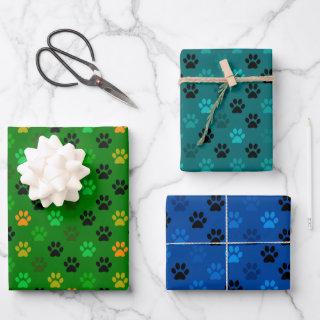 Purrfect Pet Paw Prints in Green Blue  Sheets