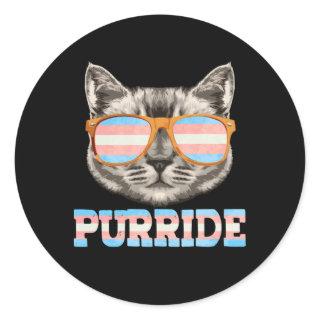 Purride Cat Pride LGBT Transgender Flag Trans Pet Classic Round Sticker