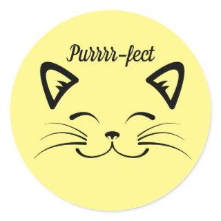 Purrr-fect Cat Face Sticker
