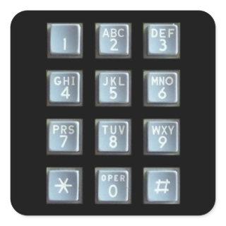 Push Button Keypad Square Sticker