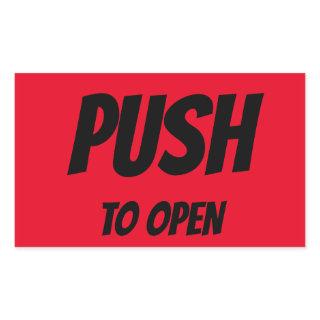 PUSH TO OPEN DOOR RECTANGULAR STICKER
