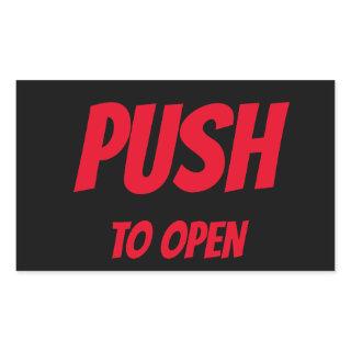 PUSH TO OPEN DOOR RECTANGULAR STICKER