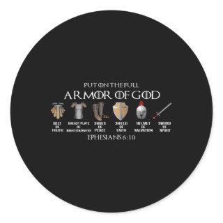 Put On The Full Armor Of God Belt Of Truth Breast  Classic Round Sticker