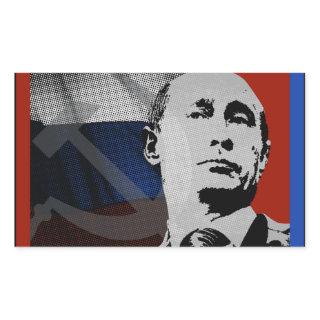 Putin with Russian Flag Rectangular Sticker