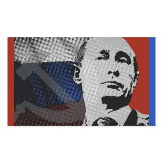 Putin with Russian Flag Rectangular Sticker