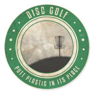 Putt Plastic In Its Place Classic Round Sticker