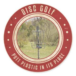 Putt Plastic In Its Place Classic Round Sticker