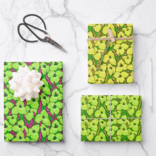 Puya Flowers Bloom Floral Pattern Green Chartreuse  Sheets