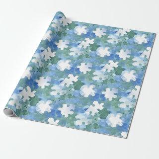 Puzzle Piece  in Blue and Green