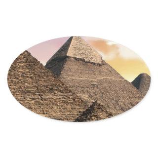 pyramids oval sticker