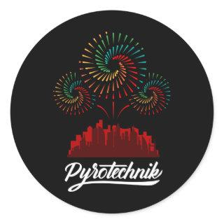 Pyrotechnics Pyrotechnician Crew Pyro Show Classic Round Sticker