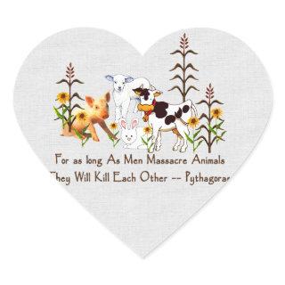 Pythagoras Vegetarian quote Heart Sticker