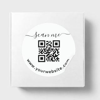 QR code and custom text round Sticker