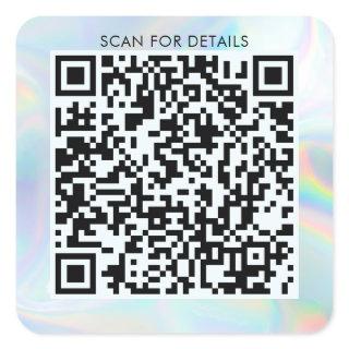 QR Code For Personal or Business Holographic Square Sticker