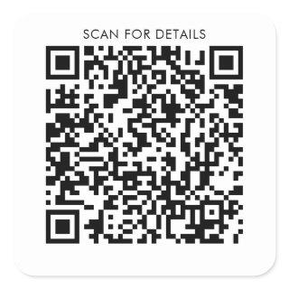 QR Code For Personal or Business Square Sticker