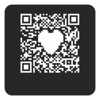QR code generator with a heart Square Sticker