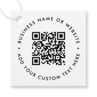 QR Code Minimalist Clean Simple White Budget Favor Tags