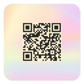 QR Code Pastel Rainbow Gradient Art Pretty Square Sticker